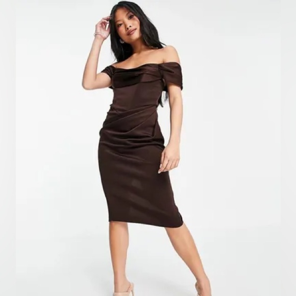 ASOS Petite Brown Cocktail Dress